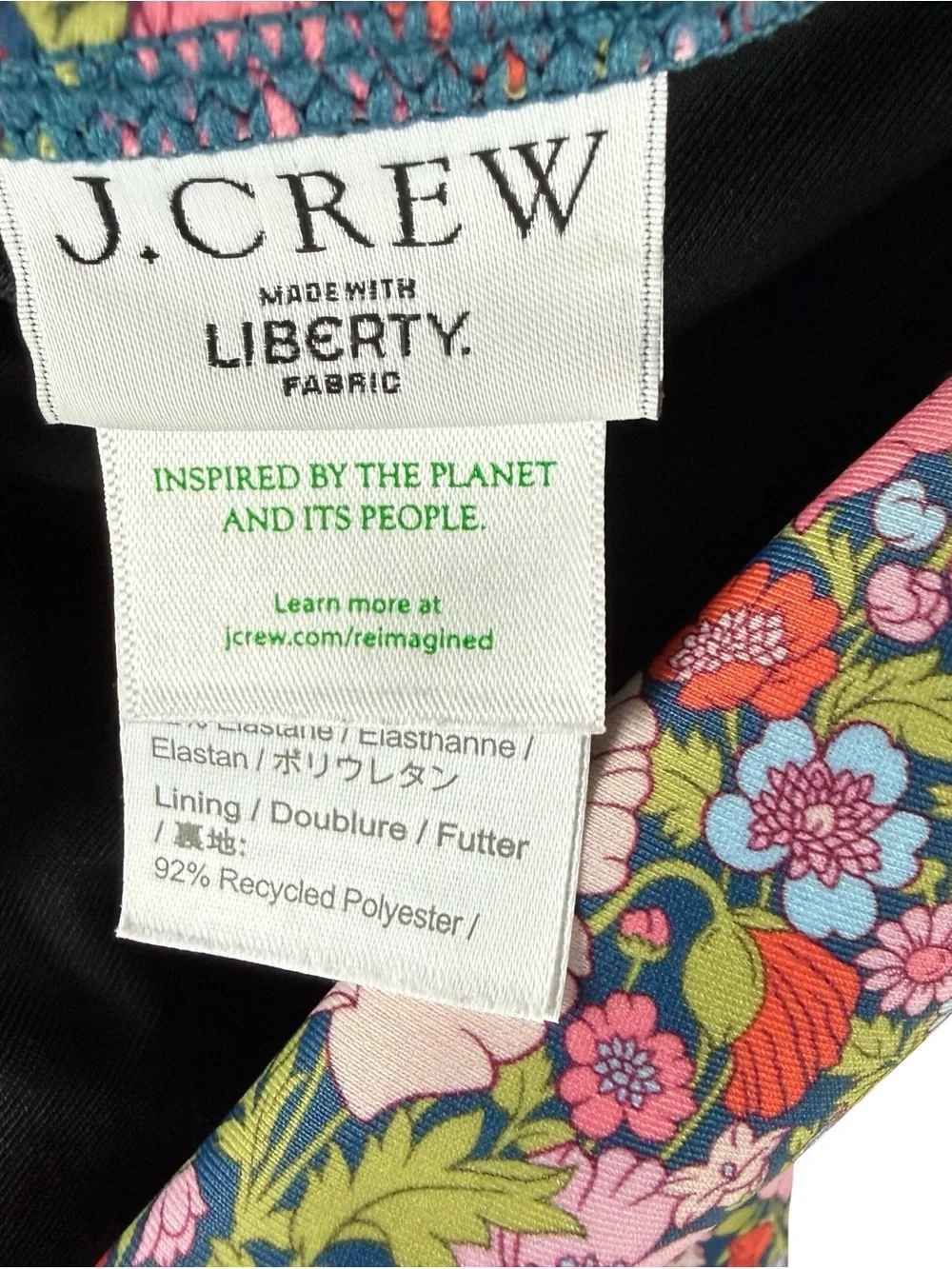 J. Crew x Liberty of London plunge one piece swimsuit in Meadow Song Size 8